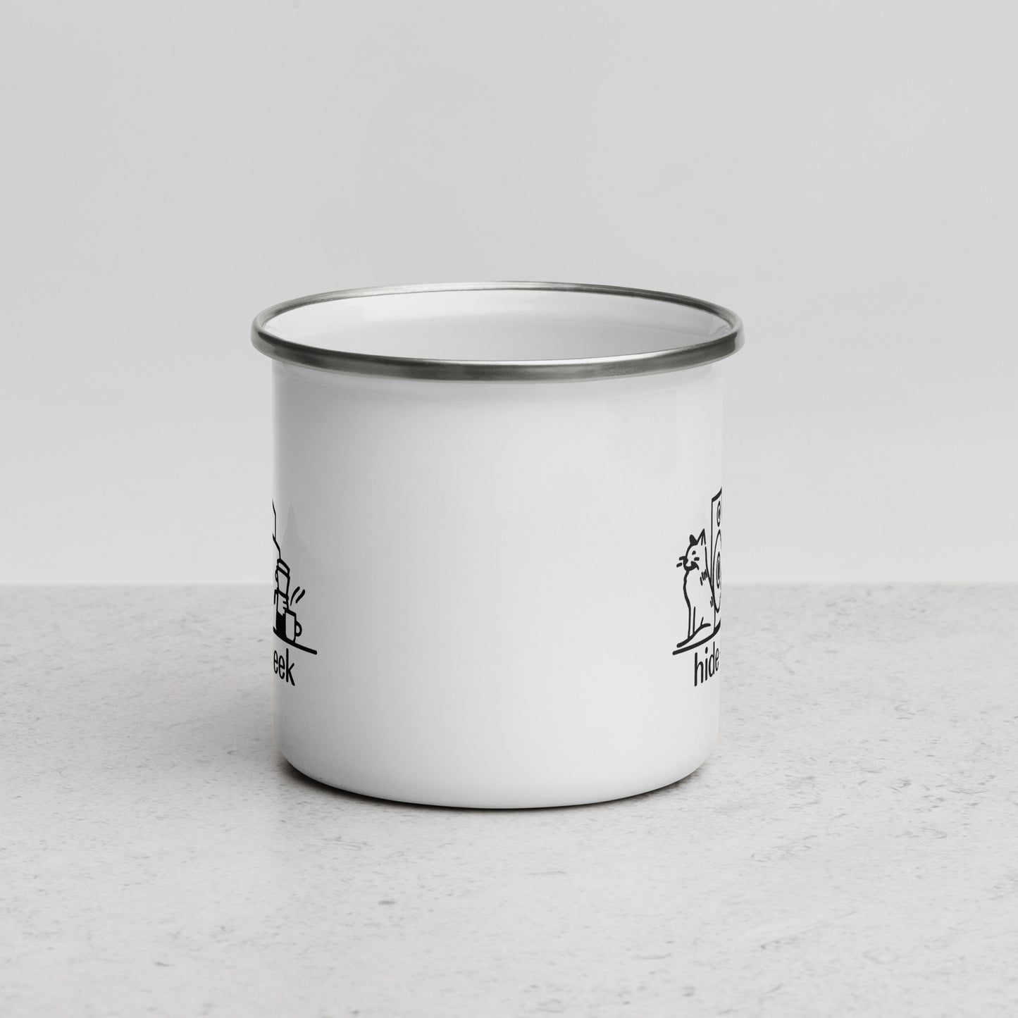H+S x Jeerg = Cat Does Not Care Enamel Mug